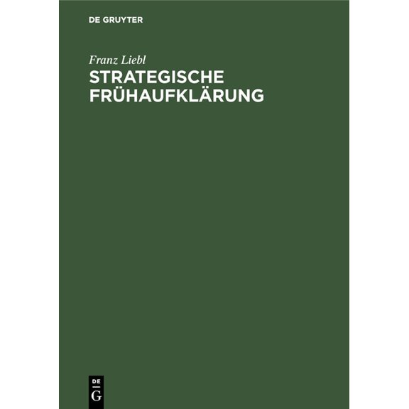 Strategische Frühaufklärung, (Hardcover)