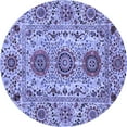 thumbnail image 1 of Ahgly Company Indoor Round Abstract Blue Modern Area Rugs, 4' Round, 1 of 4