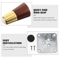 thumbnail image 3 of MLINS Brown Wood Furniture Legs for Sofas Tables Chairs and Cabinets 4 Pieces Quiet Non-Slip 6 inches, 3 of 6