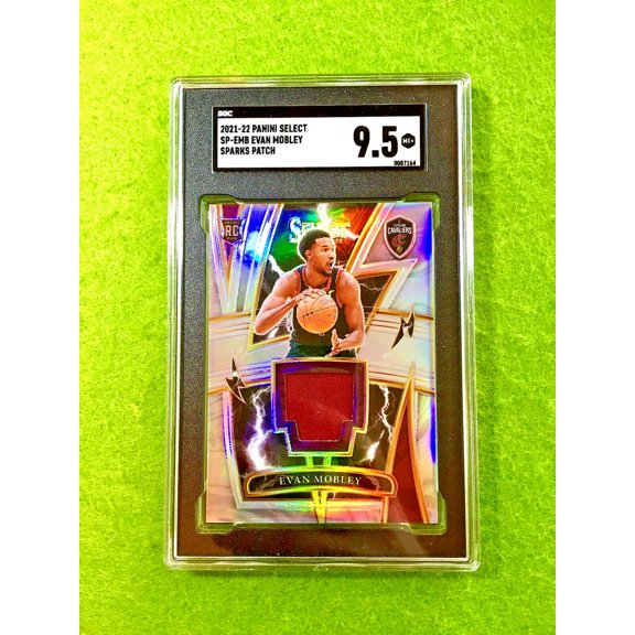 Evan Mobley SILVER PRIZM POP 1/1 ROOKIE JERSEY CARD 2021 Select SPARKS SGC 9.5