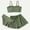 Army Green, variant on Girls 3 Piece Bikini Sets Cute Ruffle Pleated Solid Swimsuits with Bottoms & Drawstring Cover-Up Shorts Adjustable Straps Bathing Suit