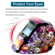 iMeshbean Pro Solar Auto Darkening Welding Helmet, Arc Tig Mig Mask Grinding Hood w/2 Lens & Bag