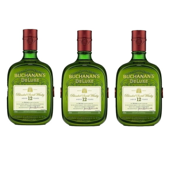 Paquete de 3 Whisky Buchanans Blend 12 Años 750 ml Buchanans Paquete de 3