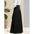 thumbnail image 3 of Women's Black High Waist Asymmetric Bodycon Maxi Skirt A Line Long Skirt, 3 of 3