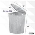 thumbnail image 2 of Superio 50L Wicker Plastic Corner Laundry Hamper with Lid - White Smoke (2 Pack), 2 of 9