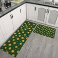 thumbnail image 2 of Dark Green Star Sun Pattern Kitchen Rugs Sets Of 2,Anti Fatigue Kitchen Mat Rugs Non Slip Washable,Decorative Kitchen Floor Mats for Kitchen,Sink,Laundry,17"x30"+17"x47", 2 of 7