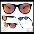 thumbnail image 2 of Mens Iconic Hipster Horn Rim Plastic Sunglasses [Black - Red Mirror], 2 of 8