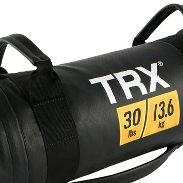 TRX Power Bag 30 Pound Vinyl Sandbag Weighted Gym Exercise Bag, Black