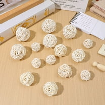 Pawsdot 15pcs Wicker Rattan Balls Bowl Decor Filler Simple Design Home Decor