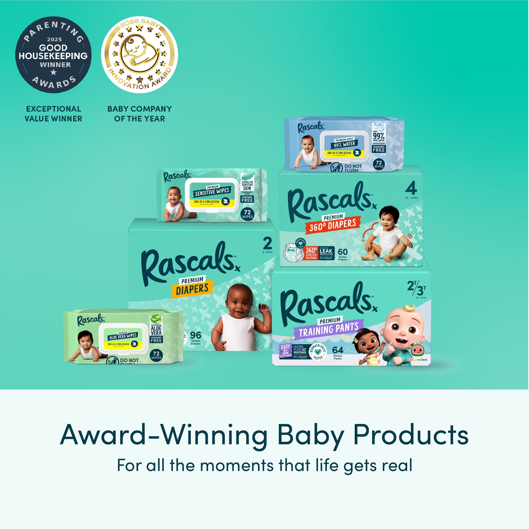 Rascals Premium CoComelon Absorbent Potty Training Pants 4T-5T, 50 Count