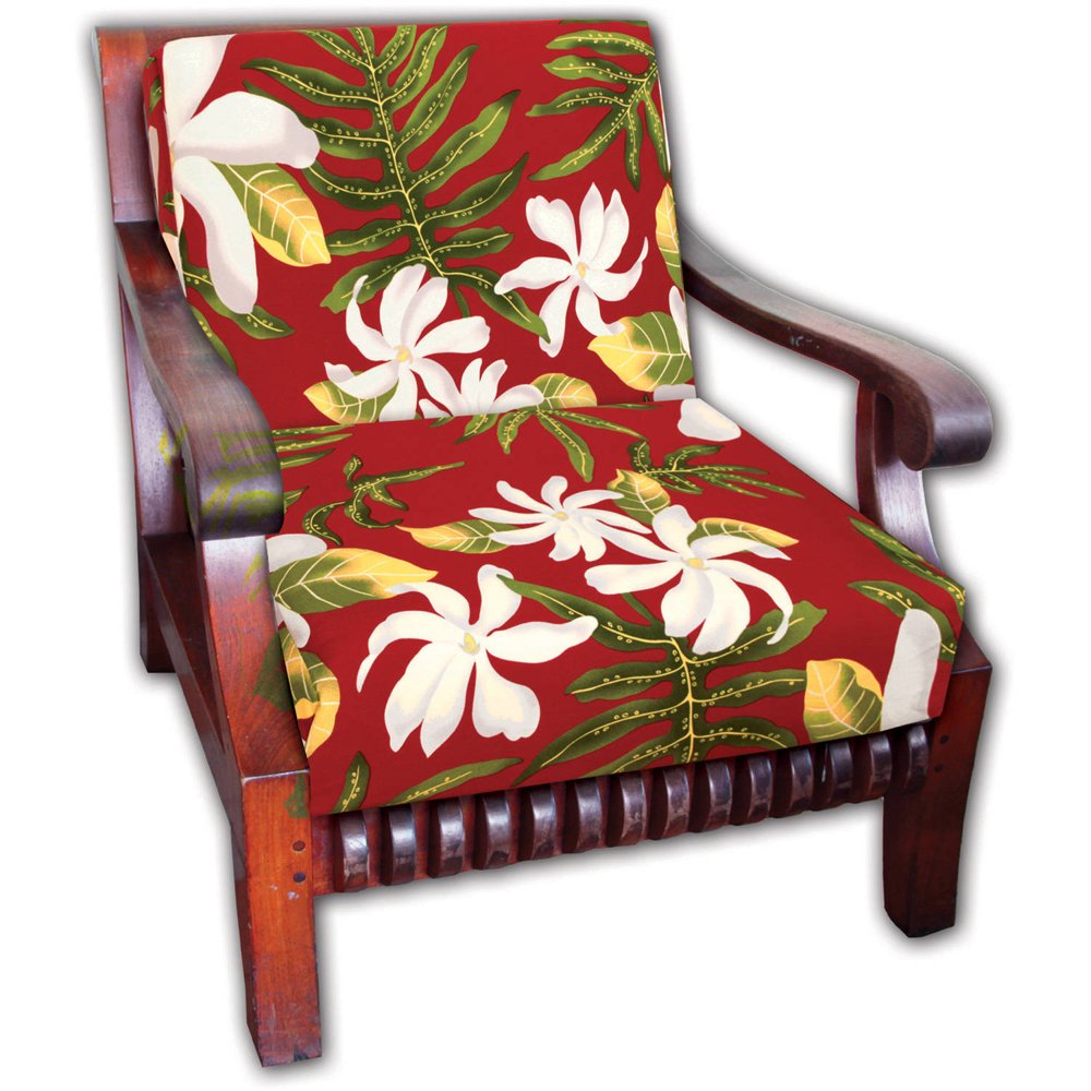 Generic Hawaiian Koa Cushion Seat Cover 1 Pair Set in Tiare Flower