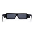 thumbnail image 3 of Square Futurist Shield Narrow Rectangle Flat Top Plastic Sunglasses All Black, 3 of 4
