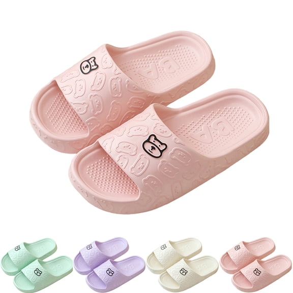 Lenago Bathroom Slippers for Women Quick Drying Non Slip Bath Slippers Shower Shoes Sandals with Drain Holes Bathroom House Shoes Beach Sandals