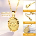 thumbnail image 5 of FOCALOOK Aquarius Gold Plated Necklace for Women Oval Horoscope Medallion Pendant Constellation Zodiac Sign Jewelry, 5 of 11