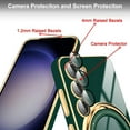 thumbnail image 2 of for Samsung Galaxy S23 Case with Magnetic Ring Holder [Compatible with Magsafe] [Built-in Camera Lens Protector] Glitter Electroplated Gold Sides Shockproof Case for Galaxy S23 Green, 2 of 12