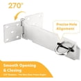 thumbnail image 5 of 2 Pcs Door Locks Hasp Latch, 5 Inch Stainless Steel Safety Packlock Clasp, Extra Thick Hinge Lock with Screws, Brushed Finish, for Gate, Cabinet, Closet, Shed (5 INCH), 5 of 6