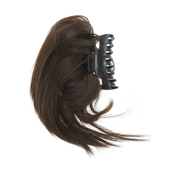 Unique Bargains 1 Pc Ball Hair Bun Wig Hair Clips for Hair Extension 11.02" Length Light Brown