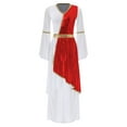 thumbnail image 3 of Sxiwei Womens Halloween Greek Toga Costume Liturgical Praise Dance Dress Church Choir Worship Maxi Robe Red S, 3 of 5