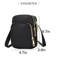 thumbnail image 4 of GASTROPOD Cross Body Bag Women Nylon,Ladies Purse Mini 3 Layer Zipper Shoulder Wallet Bag Black, 4 of 7