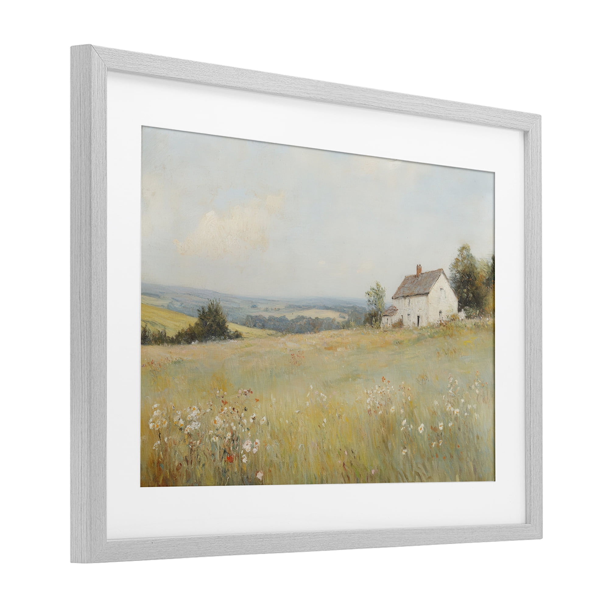 Stupell Industries Little House In The Prairie Gray Framed Print Under Glass, design by Petal Prints Design