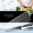 thumbnail image 5 of Japanese Kiritsuke Knife for Kitchen,7.5inch High Carbon Steel Damacus Laser Coated Santoku Chef Knife with Plastic Handle, 5 of 5
