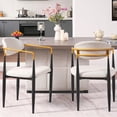 thumbnail image 4 of S-HOME Ergonomic Upholstered Dining Chair Set of 2 with Gold-Accented Armrests for Home or Office Use Metal Frame, Beige, 4 of 9