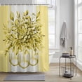 thumbnail image 2 of Shower Curtain for Bathroom Vintage Floral Eucalyptus Leaves Waterproof Bath Curtains Shower Curtains with Hooks,Yellow White Stripes Bathroom Curtain Privacy Drapes for Bathtubs Toilet 36x72in, 2 of 9