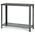 thumbnail image 1 of Costway Table Console avec Étagère de Rangement Cadre en Métal Aspect Bois Table d'Entrée Argent, 1 of 7
