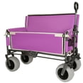 thumbnail image 3 of Olurrisa 3-in-1 Heavy-Duty Convertible Folding Wagon Cart with Bench Seat & Storage - 500lbs, 180L Capacity Utility Wagon, All-Terrain Wheels for Camping, Beach, Sports, Garden, Fish, Purple, 3 of 8
