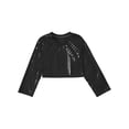 thumbnail image 4 of DPOIS Boys Girls Sparkle Sequins Dance Crop Top Jazz Hip Hop Tank Tops Black 2-3, 4 of 7