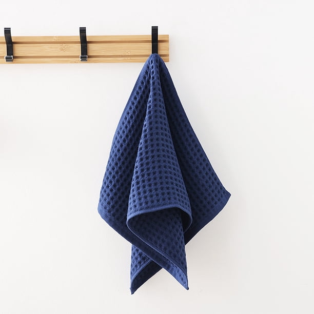 Nvzi 2 toallas suaves, azul oscuro 34x73cm - Juego de toallas de algodón puro para baño, toallas absorbentes para la ducha.