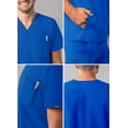 thumbnail image 4 of Adar Addition Scrubs for Men - Modern Multi Pocket V-Neck Scrub Top - A6010 - Royal Blue - 2X, 4 of 8