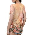 thumbnail image 4 of NAMTYQX V Neck T Shirts for Women Patterns Loose Lightweight Trendy Summer Tops for Women 2025 Orange Size 3XL, 4 of 5