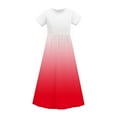 thumbnail image 5 of ATOGUTA Girls Stretchy Dresses Short Sleeve Stretchy A-Line Sundress Casual Gradient Long Dresses Red, Size 4-14 Years, 5 of 6