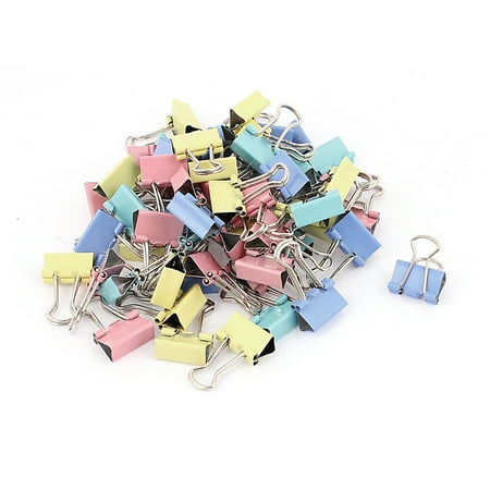 Unique Bargains Office 15mm Wide Paper File Ticket Spring Binder Clips Assorted Color 60pcs