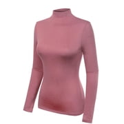 MixMatchy Womens Mock Neck Long Sleeve Turtleneck Slim Fit Sweater Top