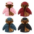 thumbnail image 5 of GYRATEDREAM Toddler Baby Boy Girl Warm Winter Fleece Jacket with Bear Ear Hood Thick Padded Coat 1-8 Years, Blue, 5 of 5