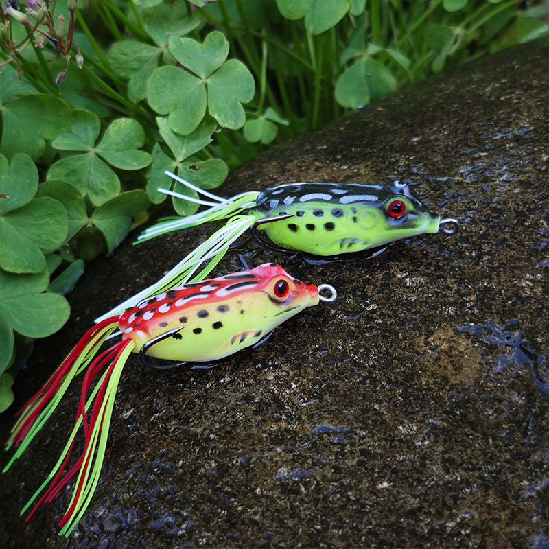 10PC Fishing Lures Jigs Frog Set Long Casting Heavy Grass Carp Fishing Gear Frog Snakehead Fish Baits Green Blue