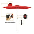 thumbnail image 2 of 6.5 x 10ft Rectangular Patio Umbrella with 26 Led Lights Outdoor Market Table Umbrella with Push Button Tilt and Crank for Garden(Red), 2 of 12