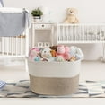 thumbnail image 5 of vbfgybxny Throw Blanket Basket for Living Room  Extra Large Cotton Rope Basket for Storage  Woven Laundry Towel Hamper with Handles  Baby Toy Storage  22&#34; x 22&#34; x 14&#34; Pillow B, 5 of 9