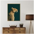thumbnail image 3 of Kate and Laurel Framed Canvas Wall Art Print Emerald Gilded Cheetah by The Creative Bunch Studio, 28 x 38 Sylvie Bright Gold Frame, Modern Contemporary, Animal Art for Wall Decor, 3 of 8