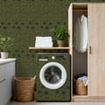 thumbnail image 4 of Peel and Stick Wallpaper 17.7in x 9.8ft Vintage Dark Green Floral Botanical Olive Contact Paper Vinyl Waterproof Self Adhesive Wall Paper for Bedroom Shelf Cabinet Renter Friendly, 4 of 8