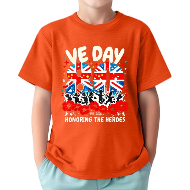 TAIAOJING T-Shirts Polyvalents Garçon Fille Imprimé Étoile Lettre Manches Courtes Col Rond T-Shirts Drapeau Haut pour Nourrisson à Adolescent Coupe Décontractée Léger Usage Quotidien