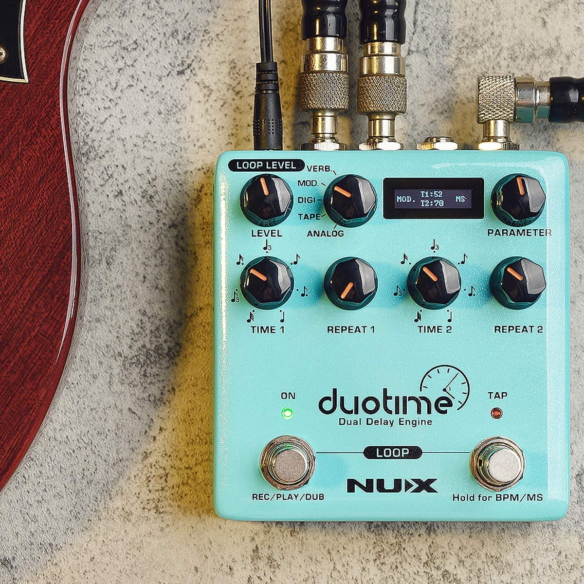 NUX Duotime Dual Delay Engine Effects Pedal Blue