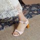 thumbnail image 4 of Sandalias de verano para mujer con tacones altos de cuero de microfibra de color sólido a la moda Wmkox8yii shjk7118, 4 of 9