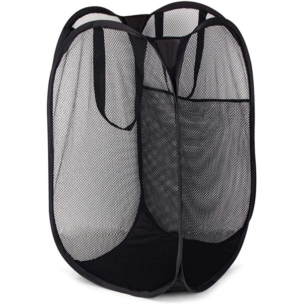 Hanmir Popup Laundry Hamper Folding Mesh Laundry Basket with Durable Handles Collapsible