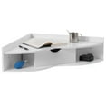 thumbnail image 6 of Basicwise Wall Mounted Folding Table with Drawer - Floating Space-Saving Solution for Home Office, Bedroom, Laundry Room - Hideaway Secretary, Shelves, Modern White, Compact Design, 23.5 x 33 x 7 in, 6 of 9