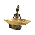 thumbnail image 4 of Adorno de resina estatua de mujer africana con caja de almacenamiento contenedor de artículos diversos para sala de estar, 4 of 9