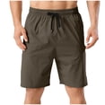 thumbnail image 2 of Antinious Men Solid Breathable Drawstring Fitness Half Shorts Pants, 2 of 5