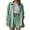 Mint Green, variant on Yubnlvae White Women's Fashionable Casual Wrinkled Cloth Solid Color Slit Button Long Sleeve Top Shirt, S